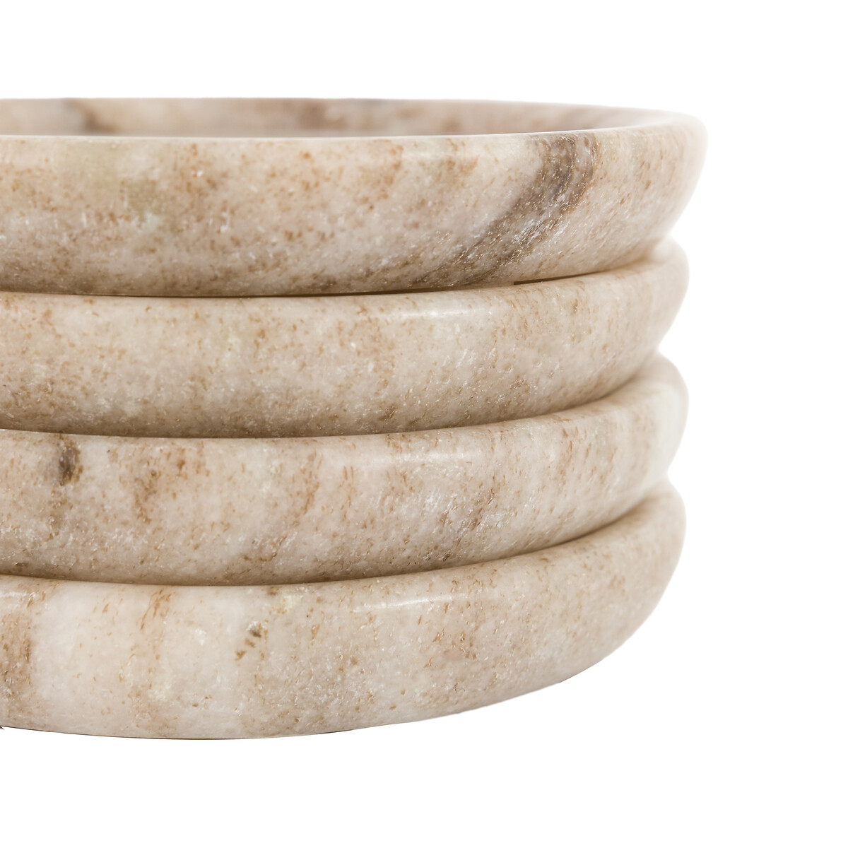 Set of 4 Novi Round Coasters in Beige Marble natural, SO'HOME