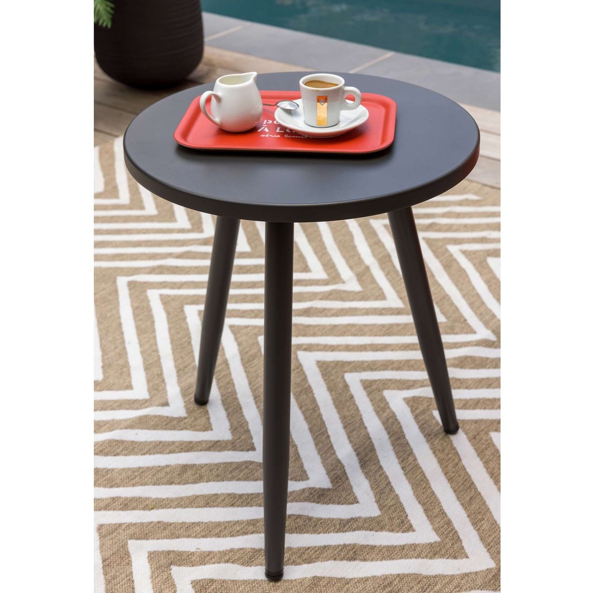 Salon détente en corde tressée gris clair, HOME MAISON