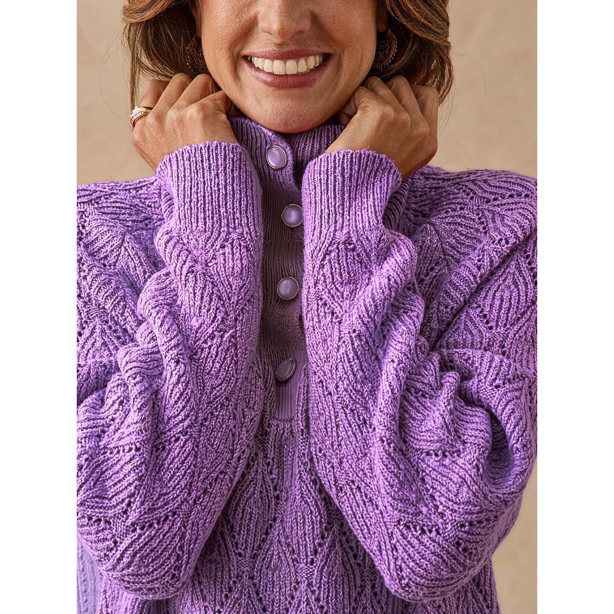 Pull femme col camionneur violet, DAXON