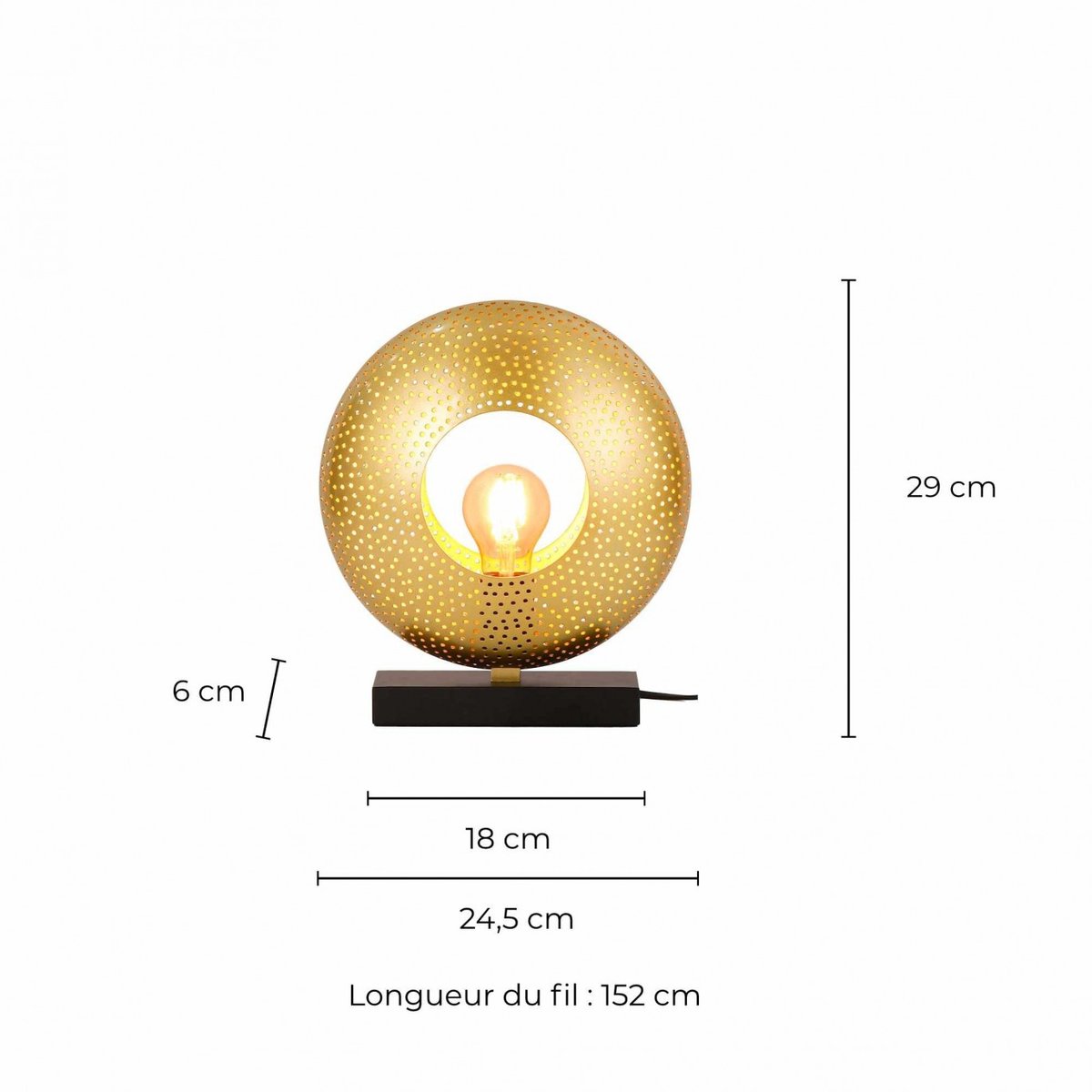 Lampe à poser en métal, ATOKA doré, C-CREATION
