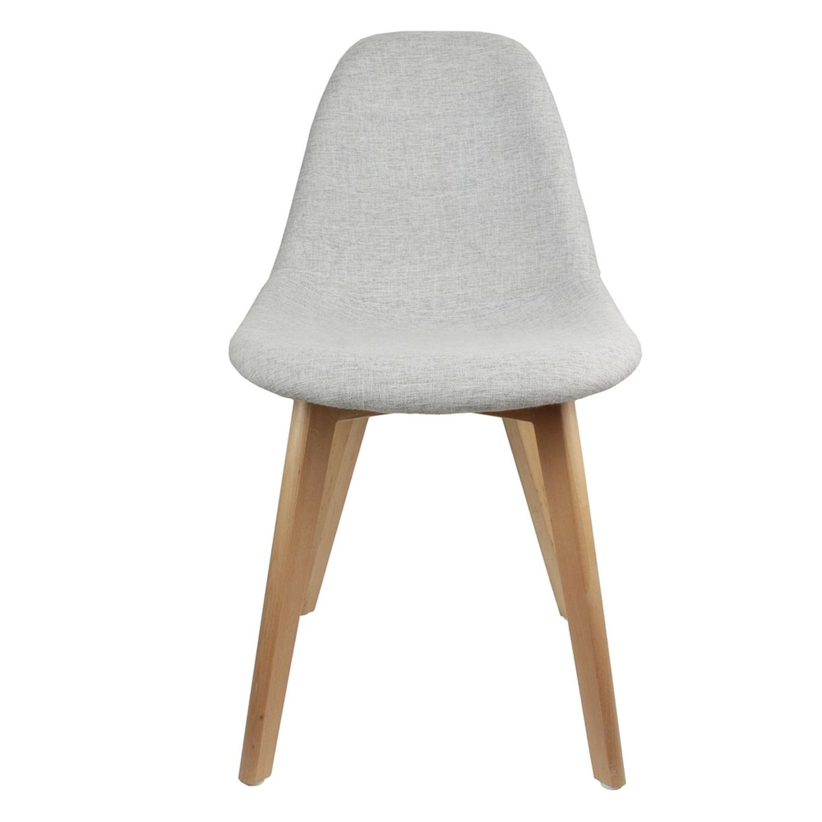 Chaise design scandinave à coque en tissu HOLGA gris clair, THE HOME DECO FACTORY