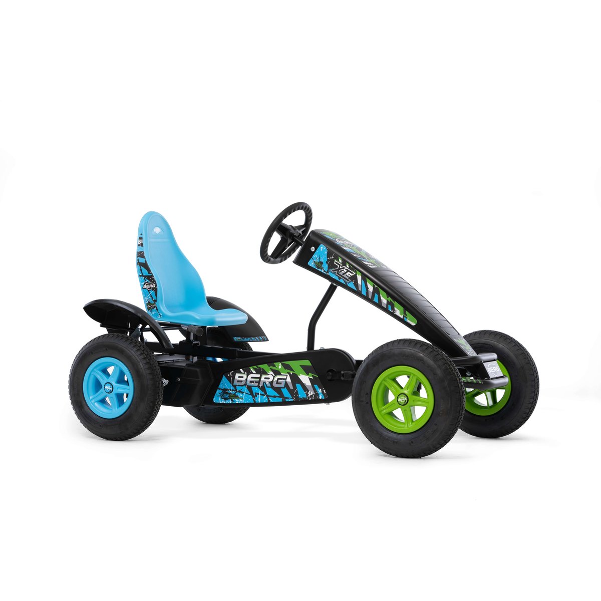 Kart à Pédales pour Enfants, 5+ Ans, XXL X-ite BFR blue/green, BERG TOYS