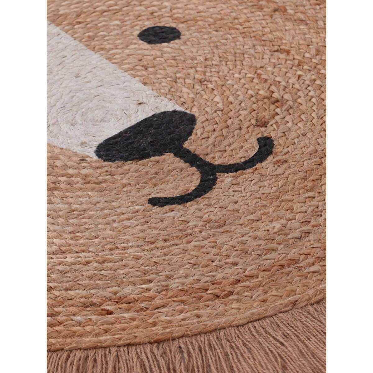 Tapis rond en jute Lion beige doré, VERTBAUDET