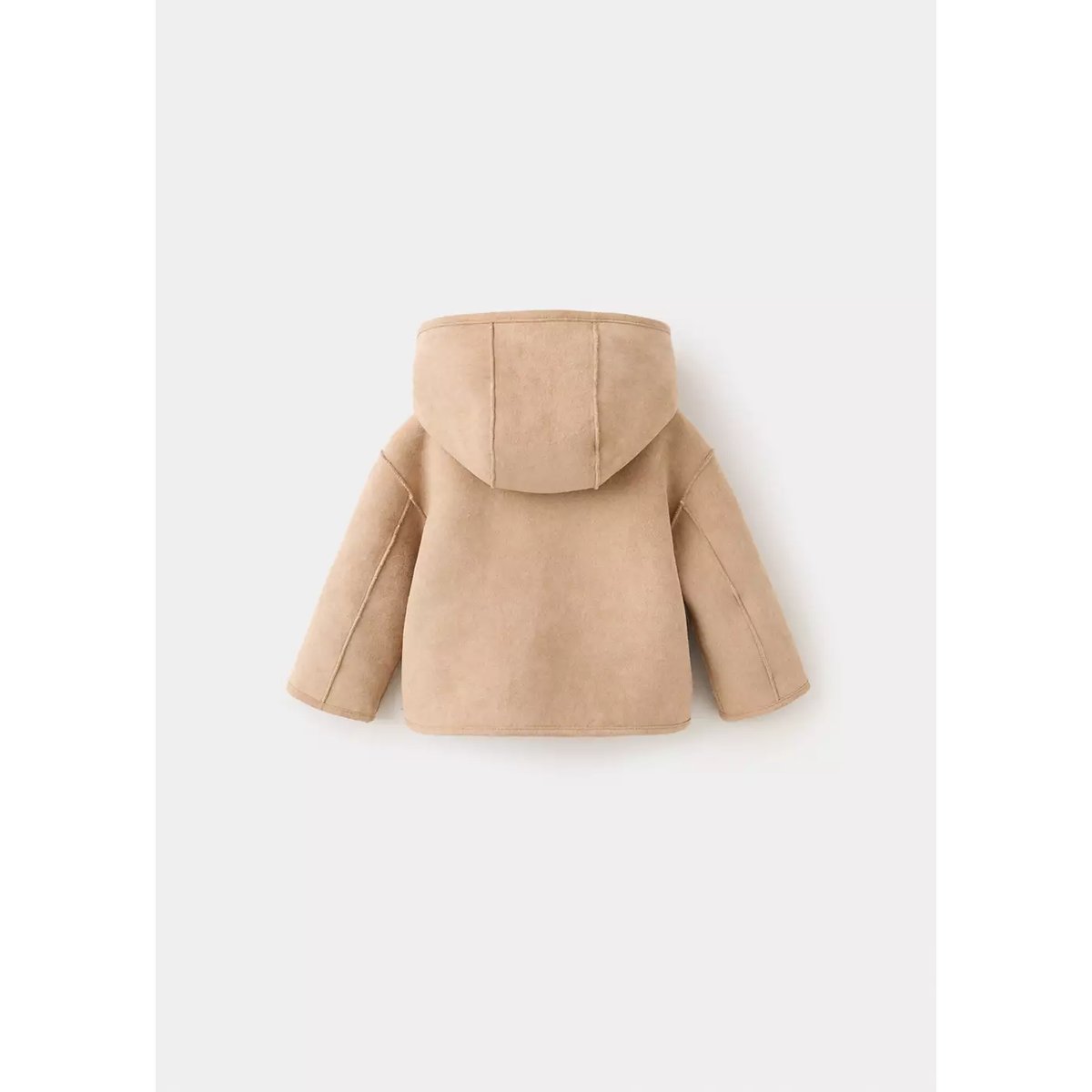 Manteau effet daim imitation mouton retourné marron moyen, MANGO BABY