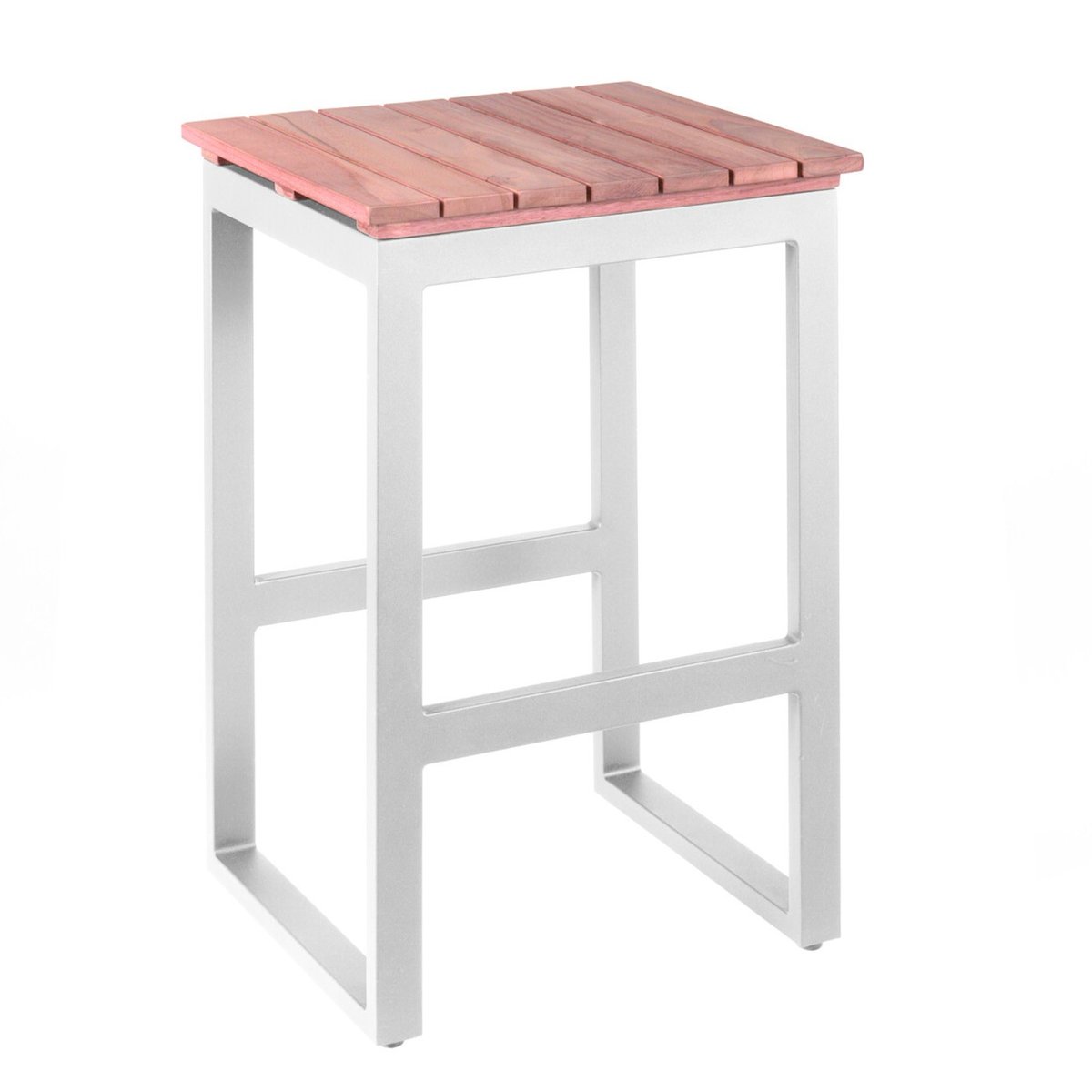 Ensemble de jardin table haute et 6 tabourets, PISA blanc, GESCOVA