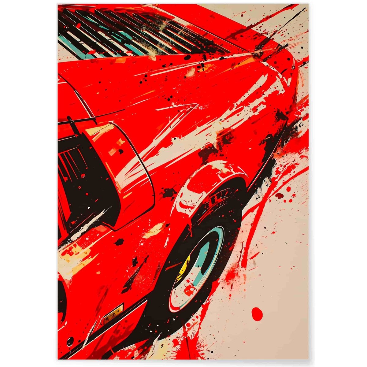 Affiche classique auto - Design vintage blanc, L'AFFICHERIE