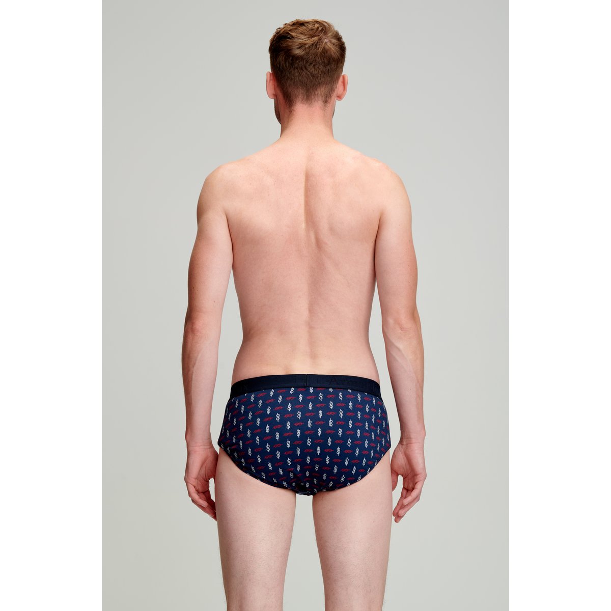 Slip imprimé en coton bio imprimé marine deep ancre, ARMOR-LUX