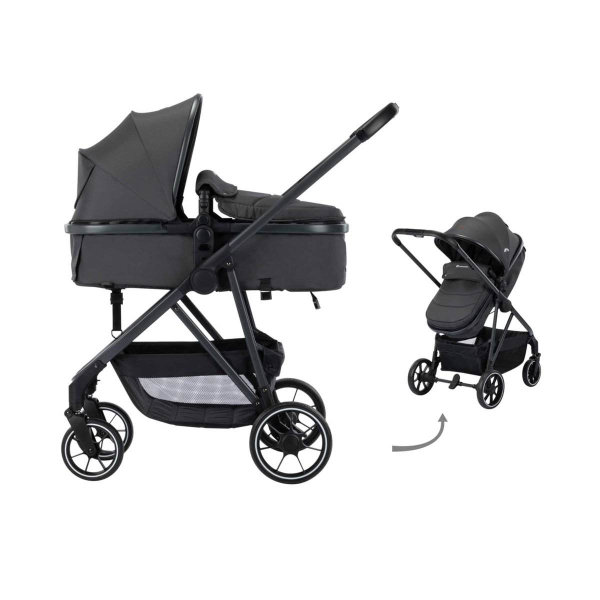 BEBECONFORT Poussette Trio Brume avec siège auto i-Size mineral graphite, BEBECONFORT