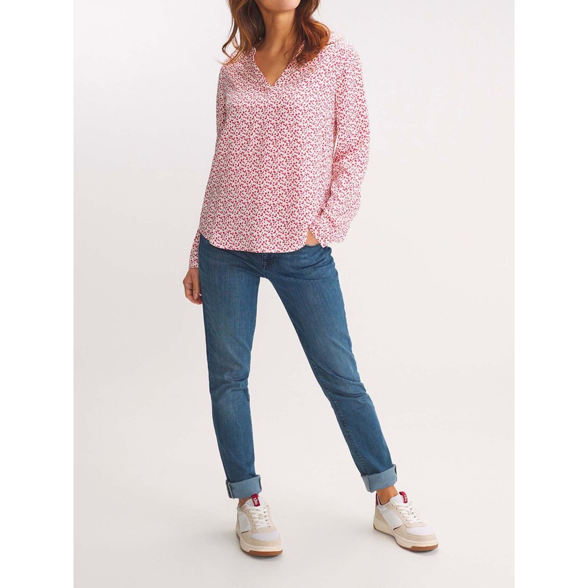 Blouse col rond ADELAMIS19776 groseille, TBS