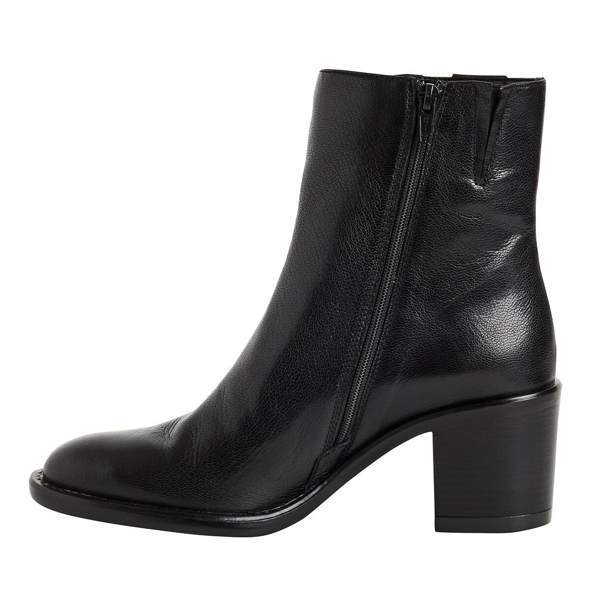 Bottines en cuir noir, TAMARIS