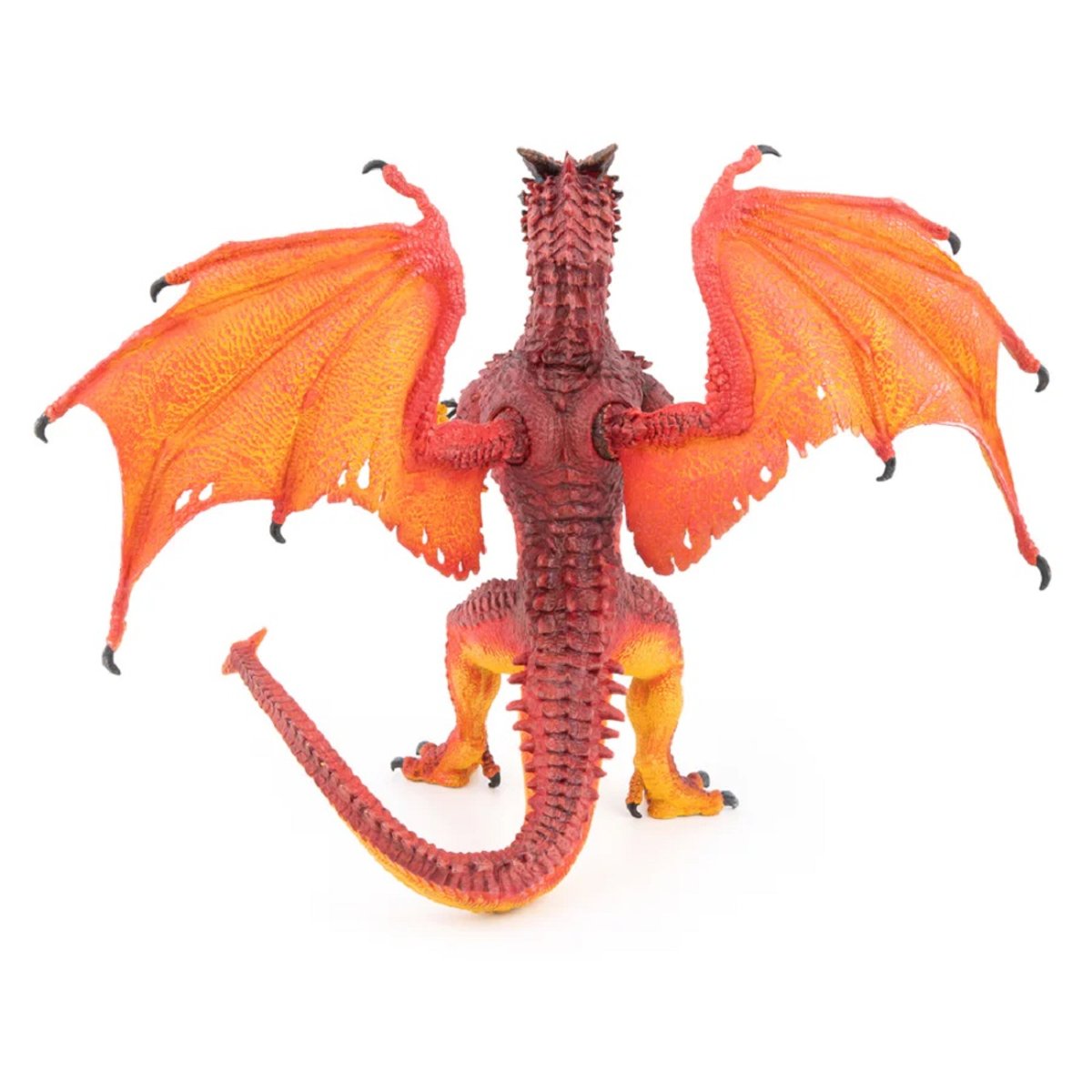 Figurine Dragon roi de feu orange rouge et jaune, PAPO