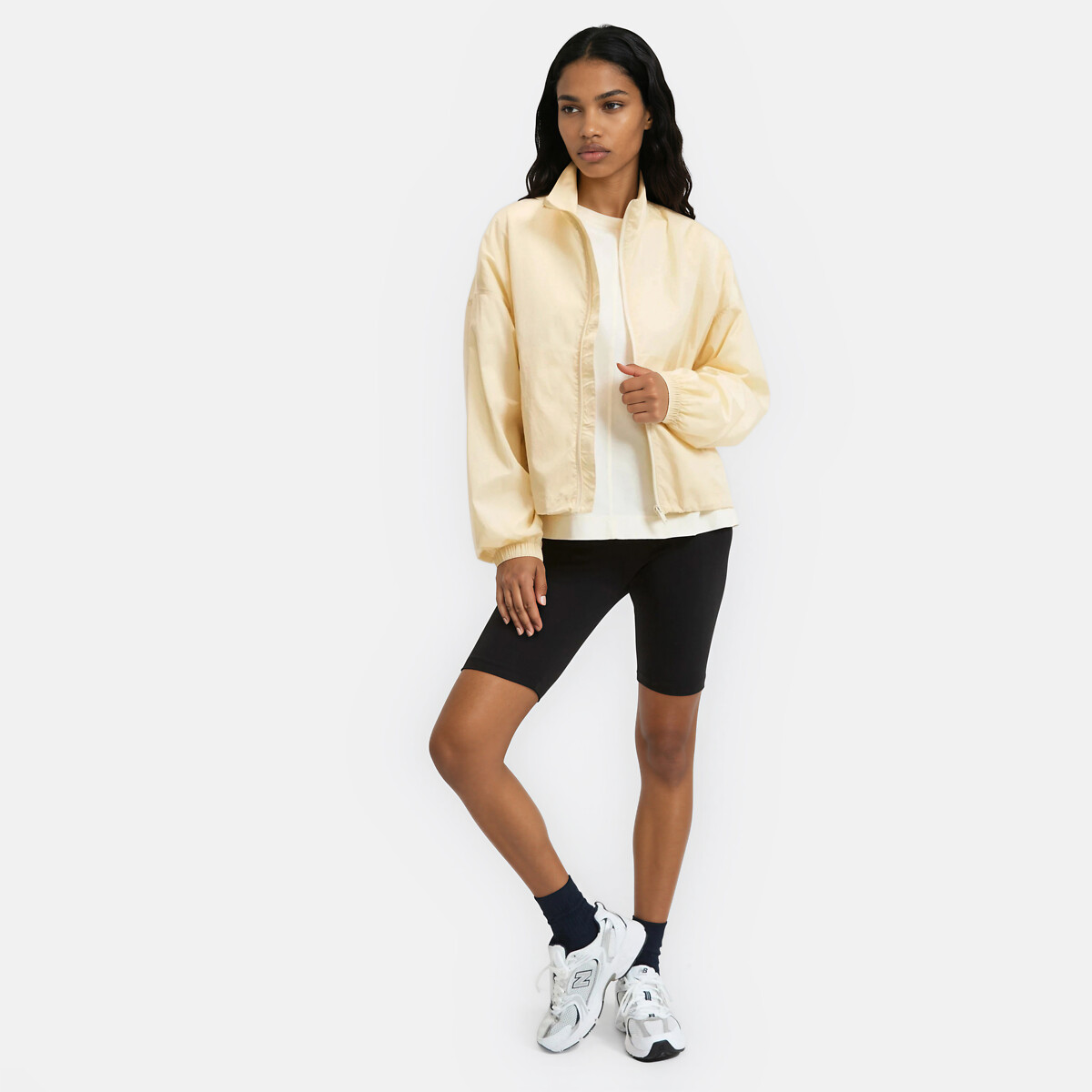 Blouson coupe-vent court zippé beige, LA REDOUTE COLLECTIONS