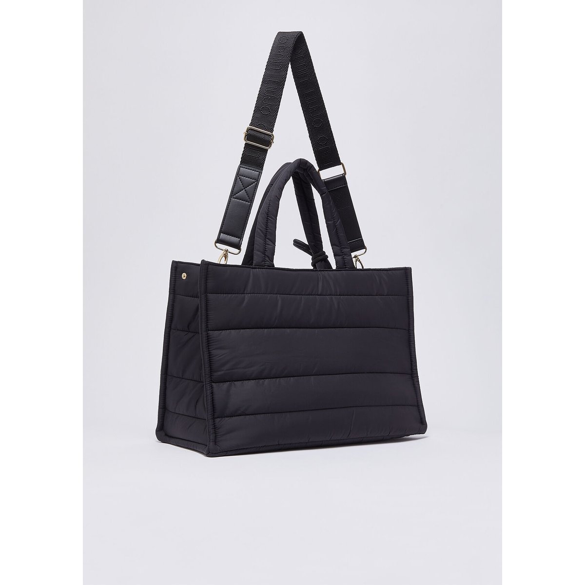 Grand Sac Cabas en Nylon Matelassé noir, LIU JO