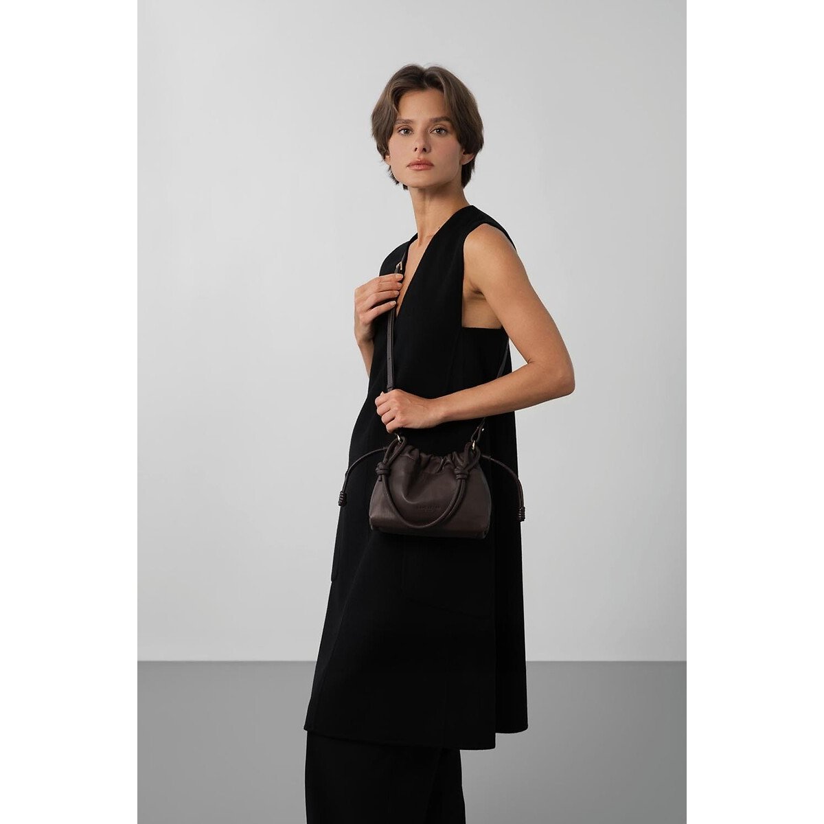 Borsa in pelle morbida marrone, LANCASTER