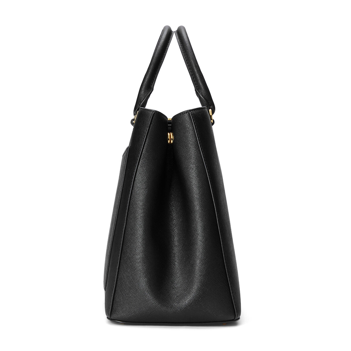 Sac à main en cuir texturé HANNA noir, LAUREN RALPH LAUREN