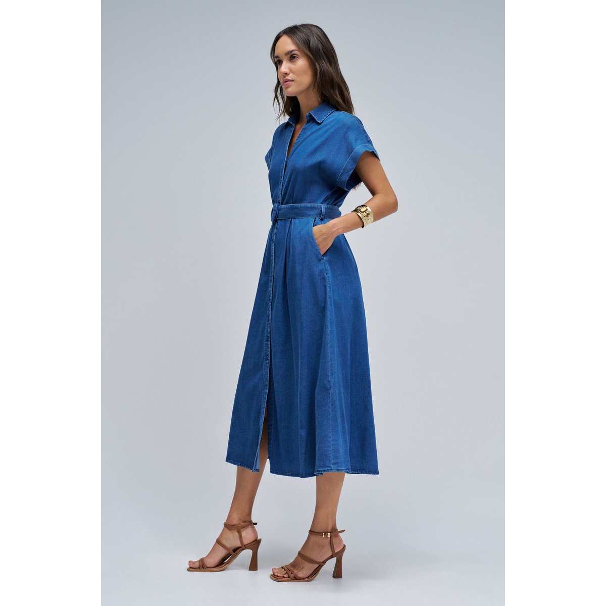 ROBE MIDI EN DENIM bleu denim, SALSA JEANS