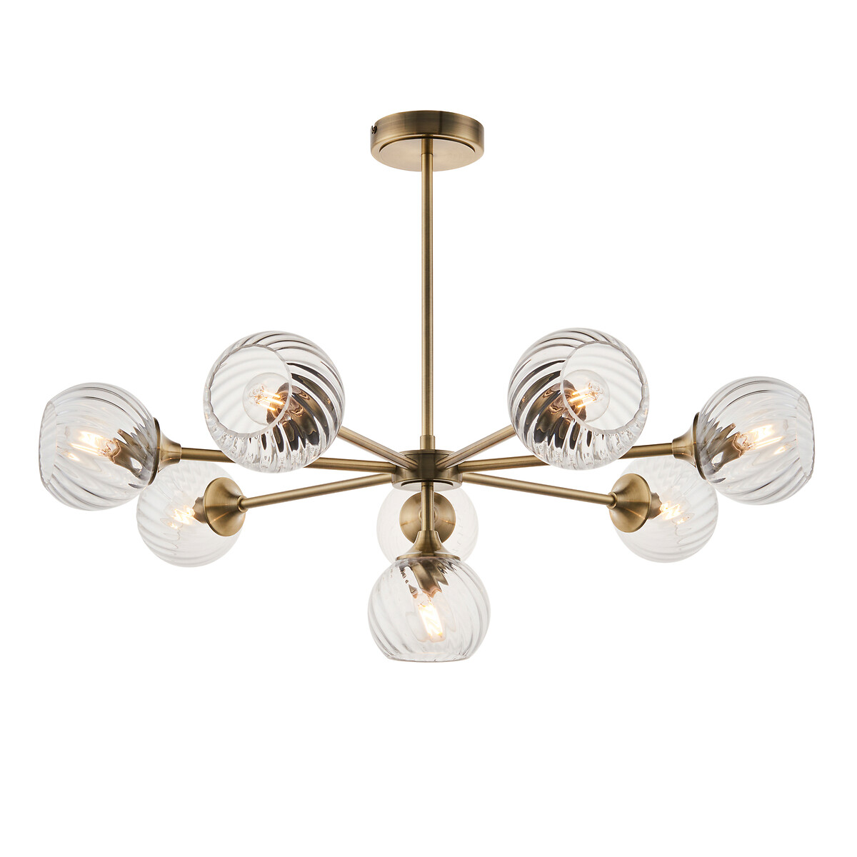 Allton Twisted Glass Pendant Light aged brass, SO'HOME