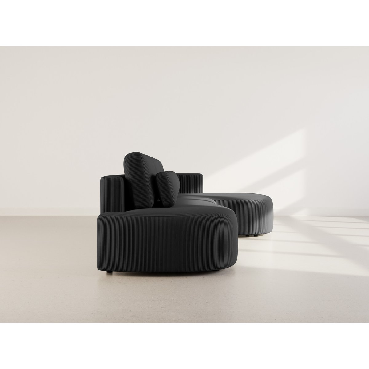 Canapé d'Angle Convertible 4 places - MAHINA noir, BEST MOBILIER