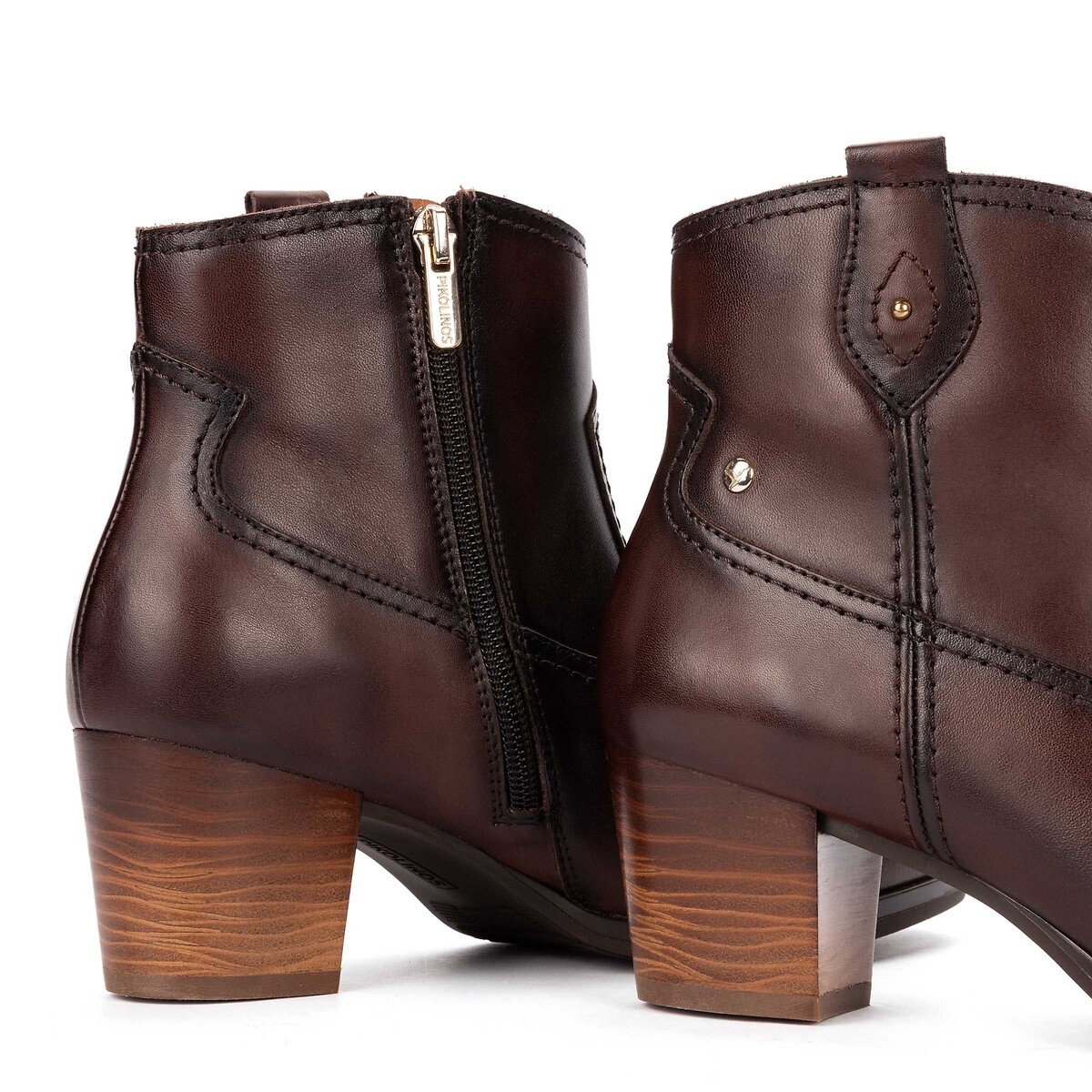 Lederstiefeletten mit Absatz, ZAMORA dunkelbraun, PIKOLINOS