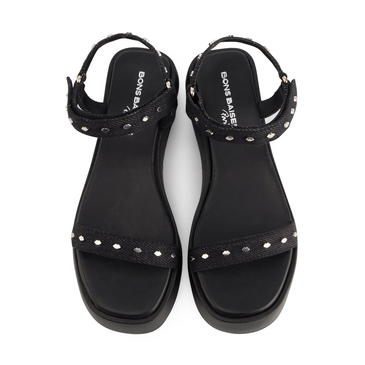 Sandales En Cuir Ashera Jeans noir, BONS BAISERS