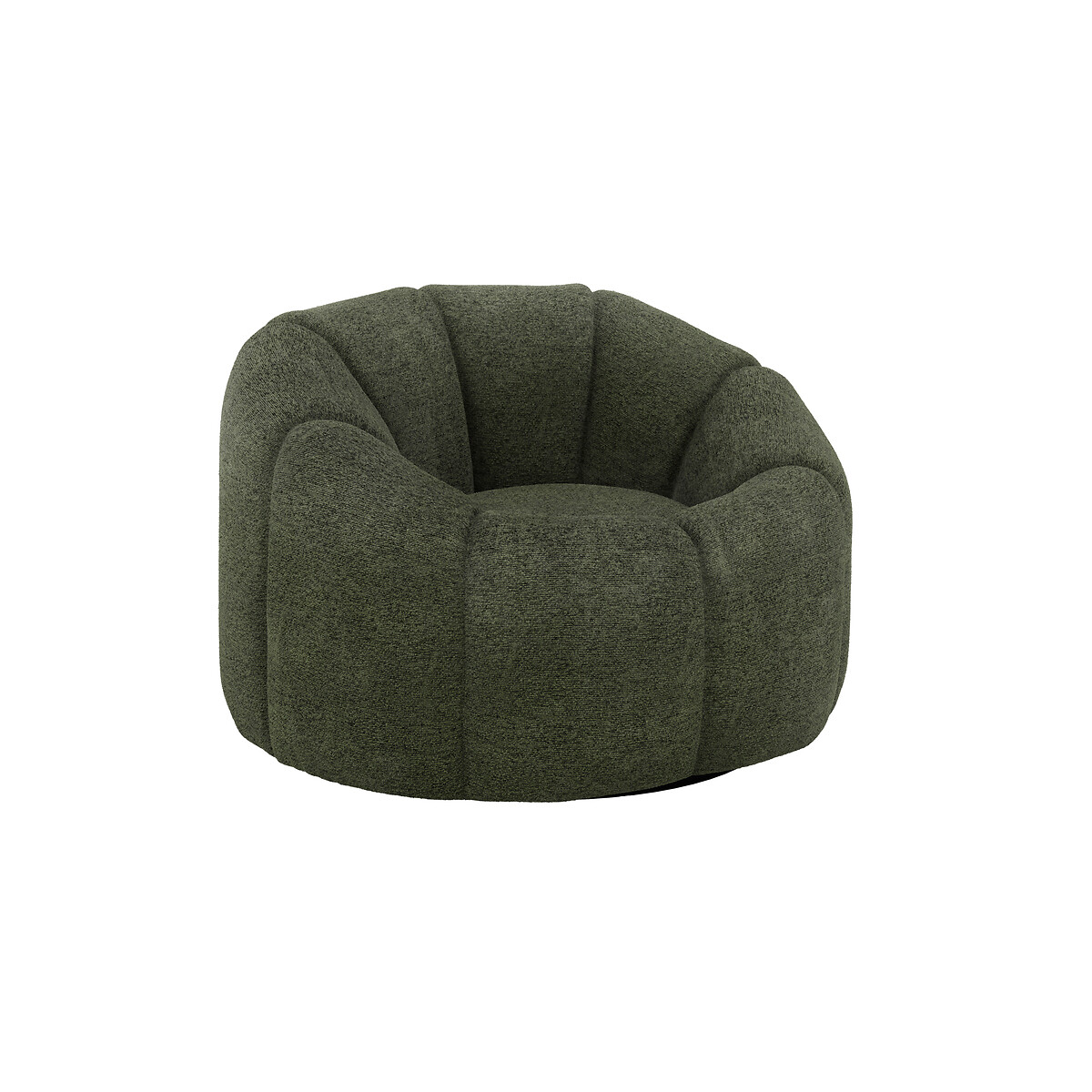 Nero Chenille Upholstered Swivel Tub Chair dark olive, ÉDITÉ