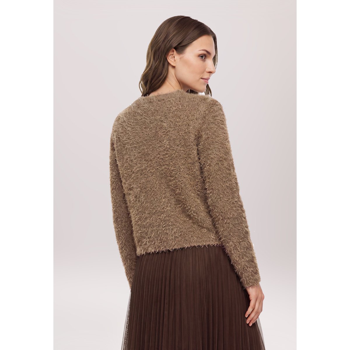 Cardigan en maille à manches longues light hazelnut, BETTY BARCLAY