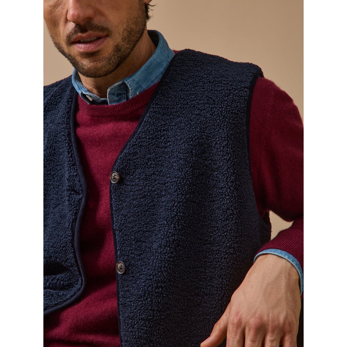 Veste sans manches en sherpa encre, CYRILLUS