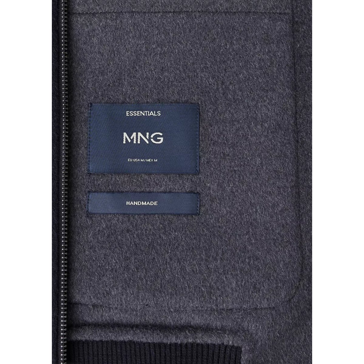 Veste laine mélangée poches bleu nuit, MANGO MAN