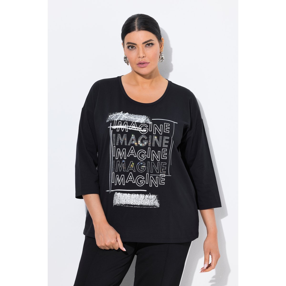 T-shirt Imagine noir, ULLA POPKEN