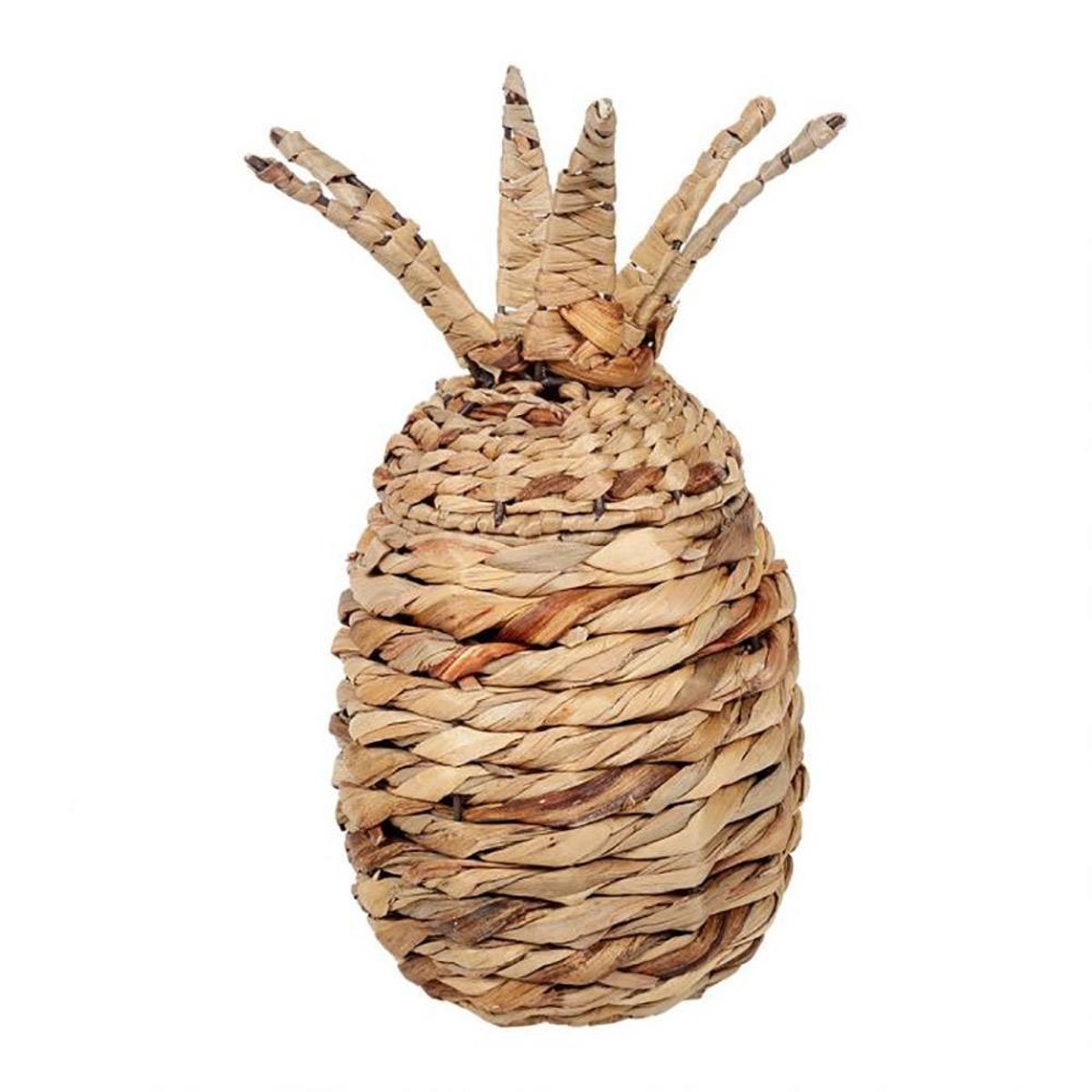 Boite ananas paille naturelle beige, DECORATIE
