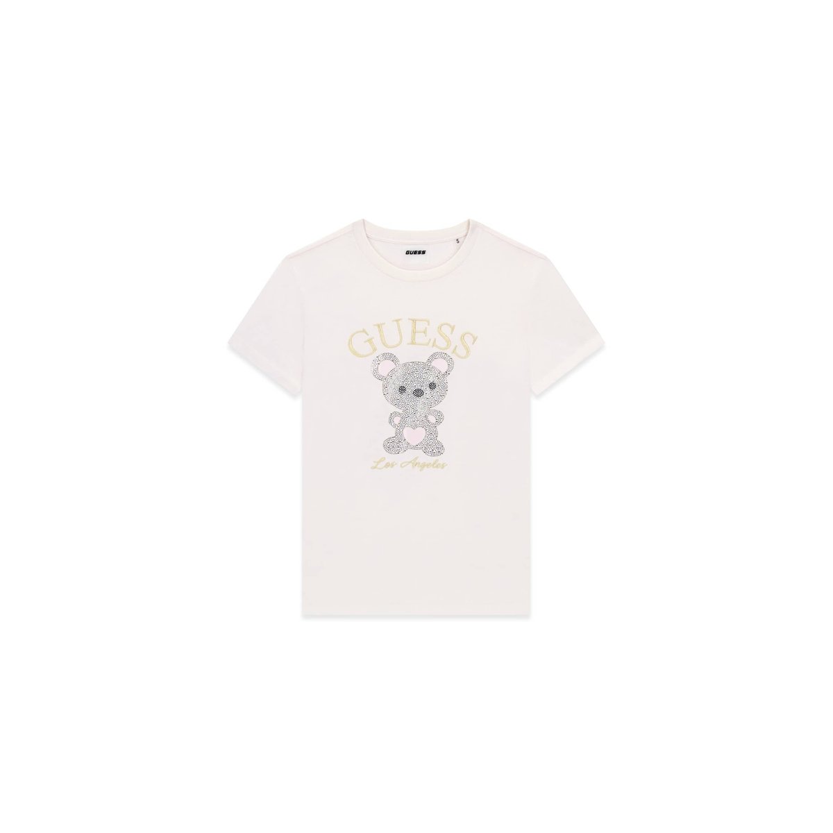 T-Shirt Orné De Strass blanc, GUESS