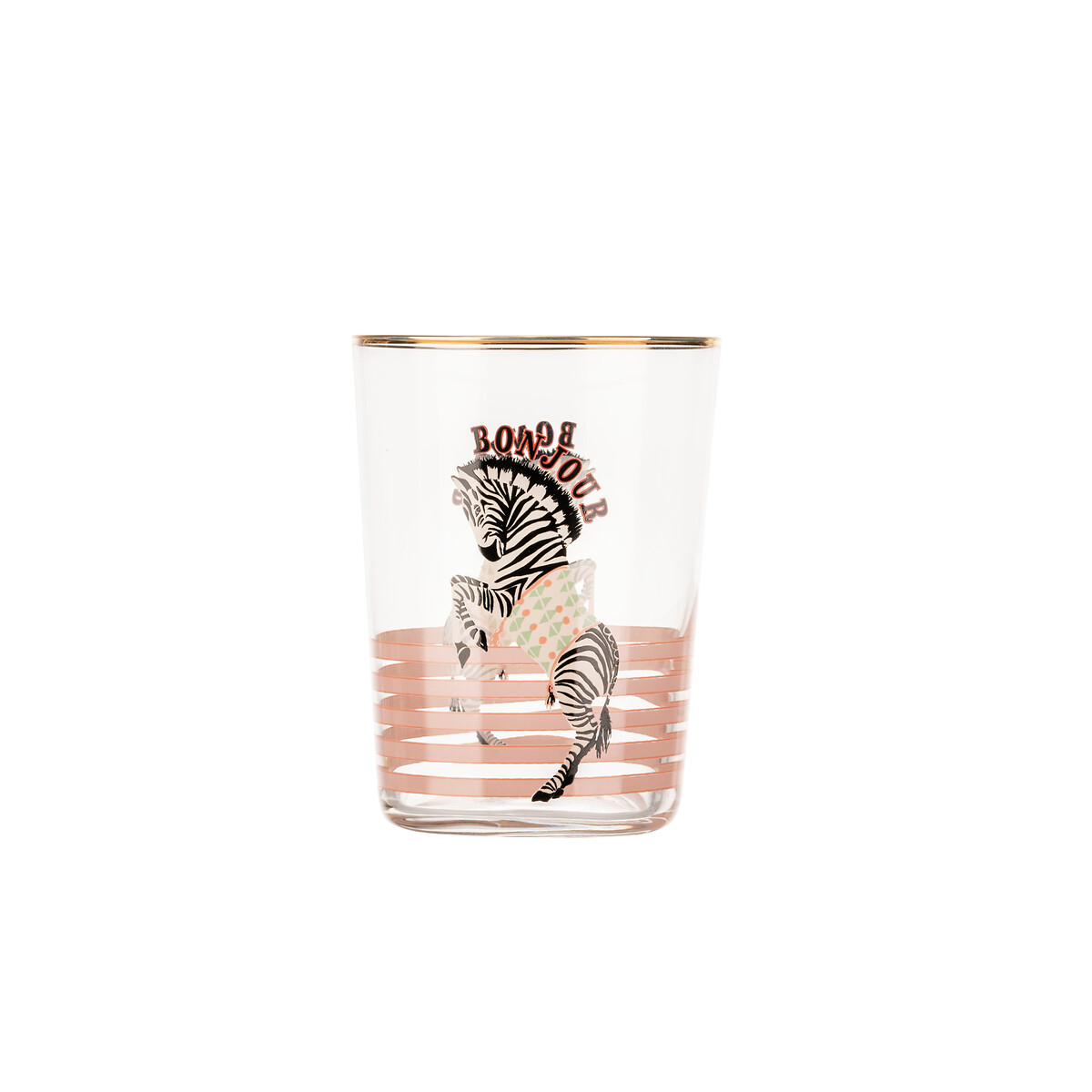 "Bonjour" Zebra Hi-Ball Glass transparent, YVONNE ELLEN