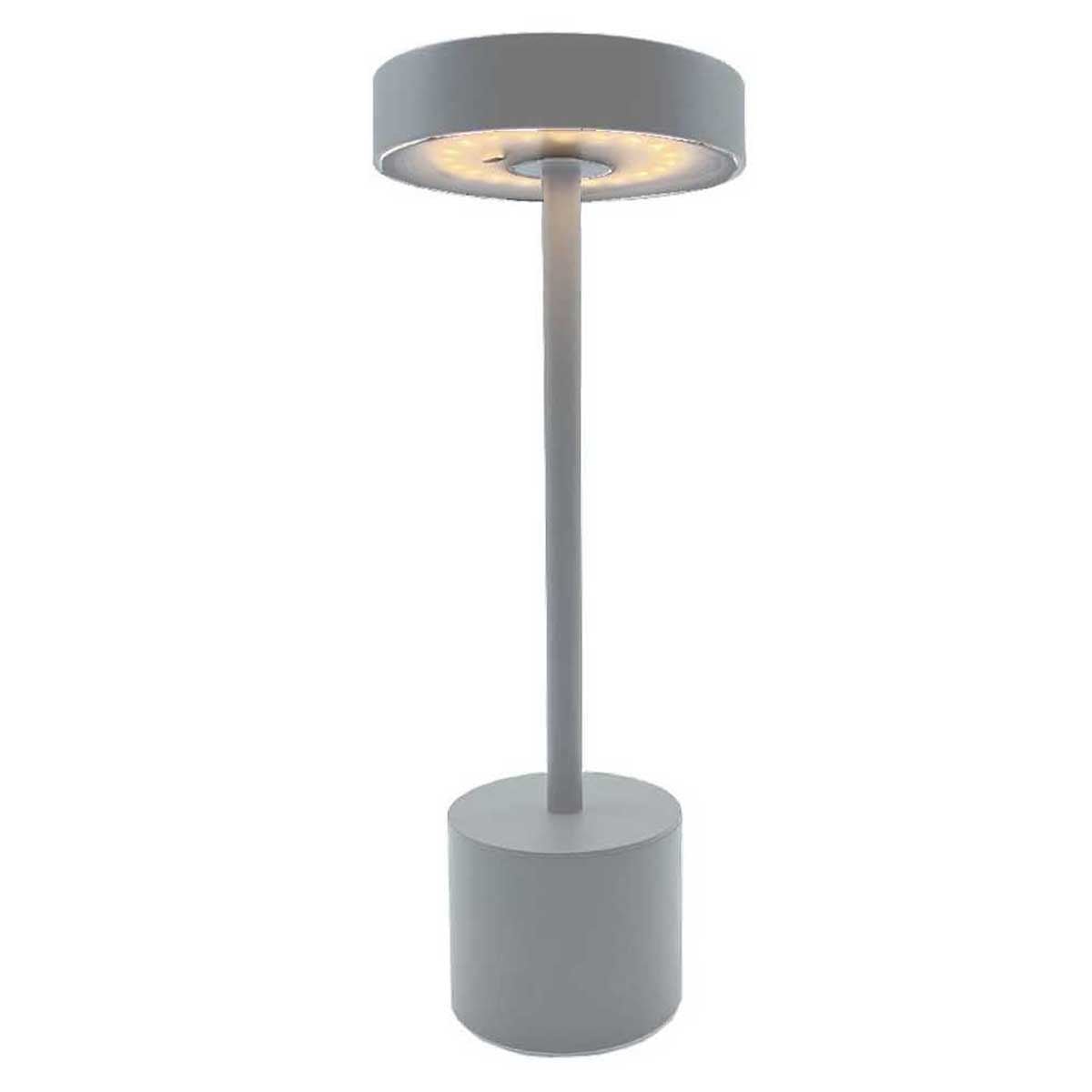Lampe de table sans fil touch LED ROBY gris, LUMISKY