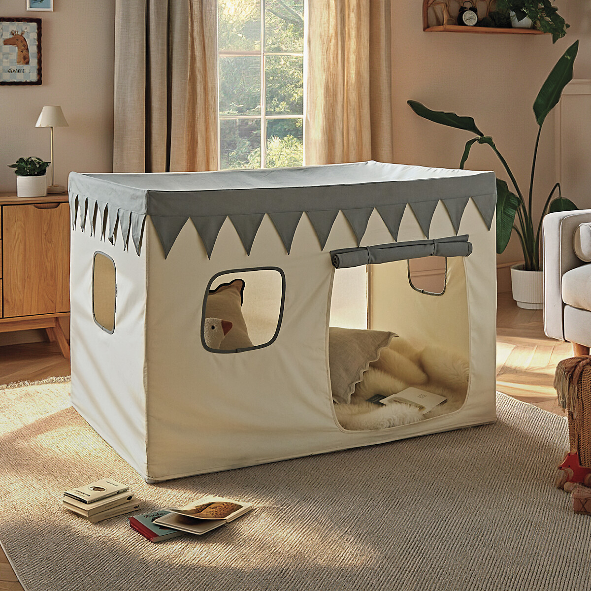 Play Cotton House with Scalloped Bunting blue, CUDDLECO