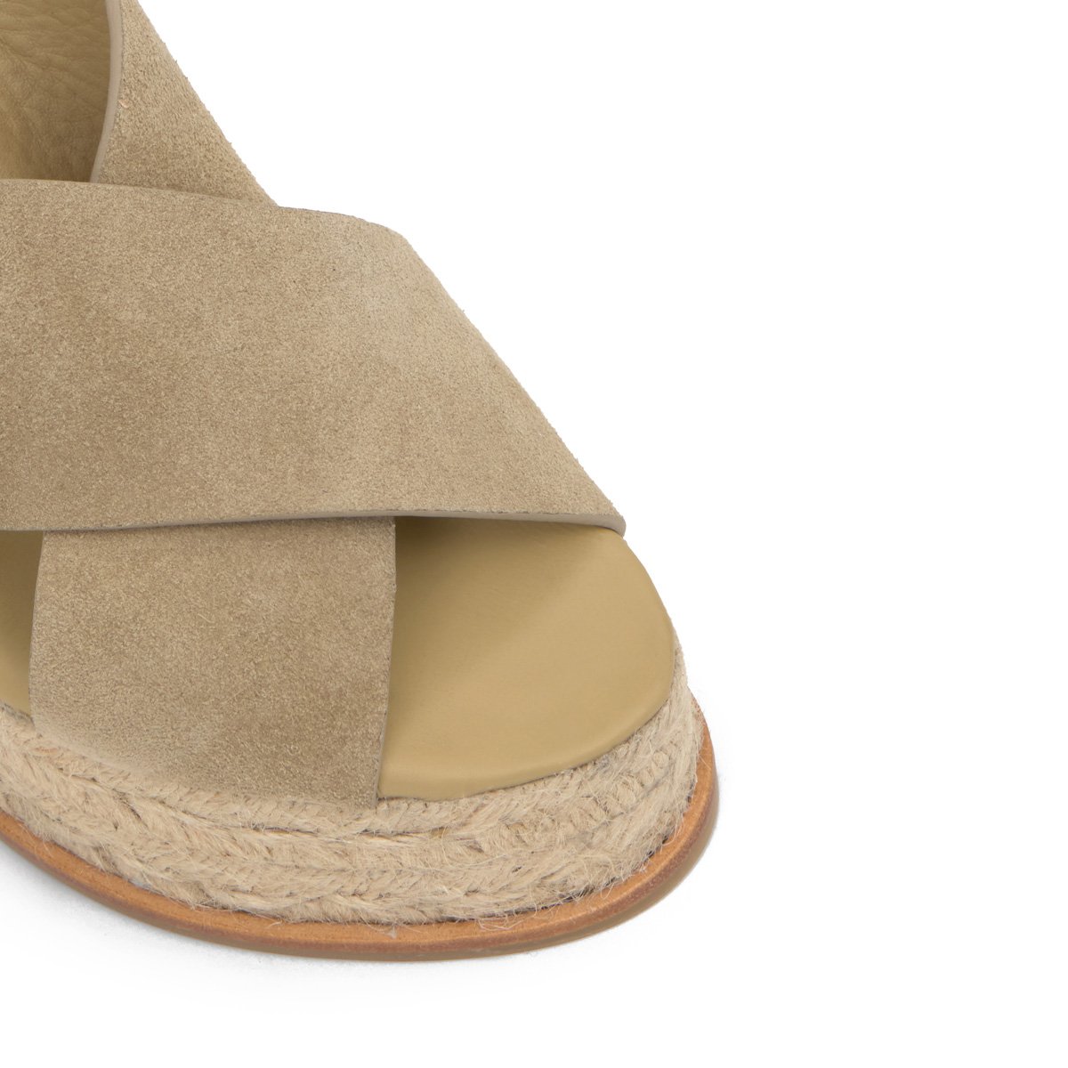 Sandales compensées en cuir à brides croisées BETINA EXTRA PLATFORM sable, CASTANER