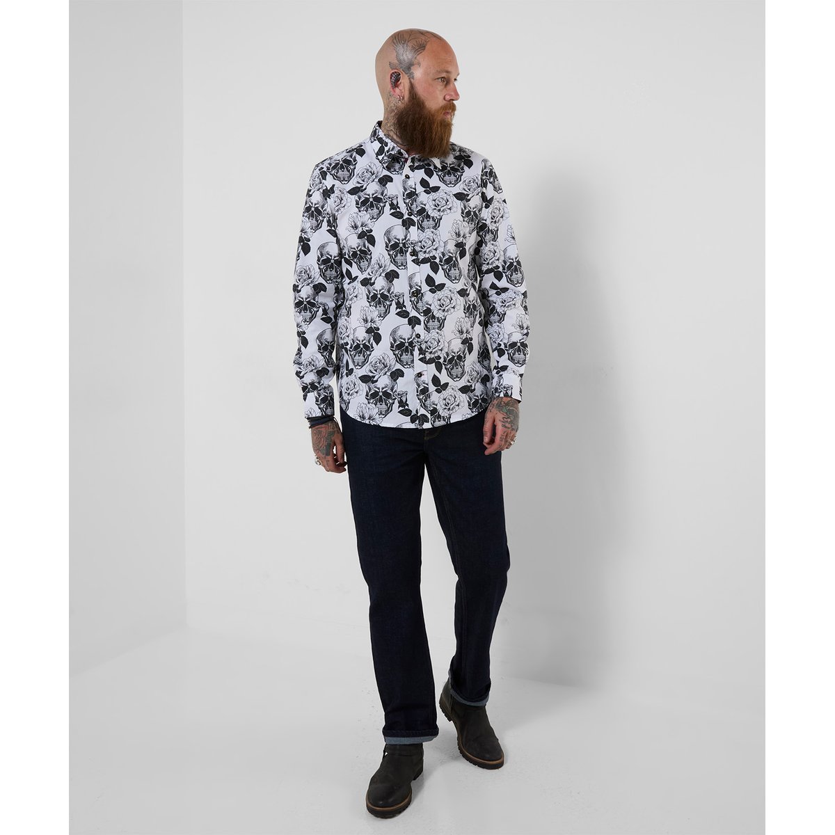 Chemise Imprimé Tête de Mort Monochrome noir, JOE BROWNS