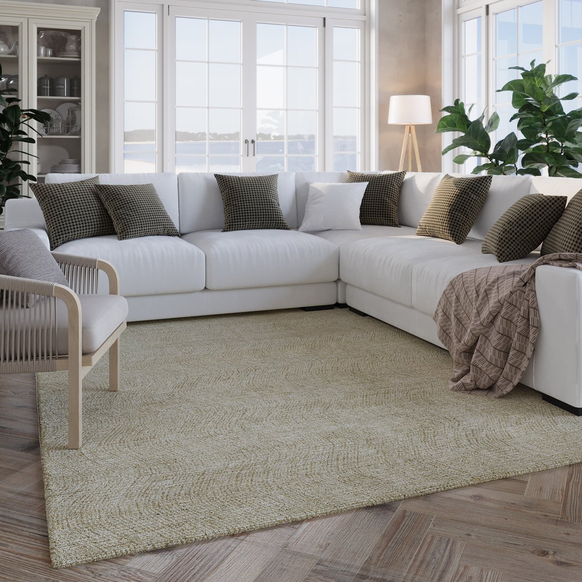 Tapis chic à texture subtile ,  HAMPTONS THIRTEEN beige sable, WECON HOME
