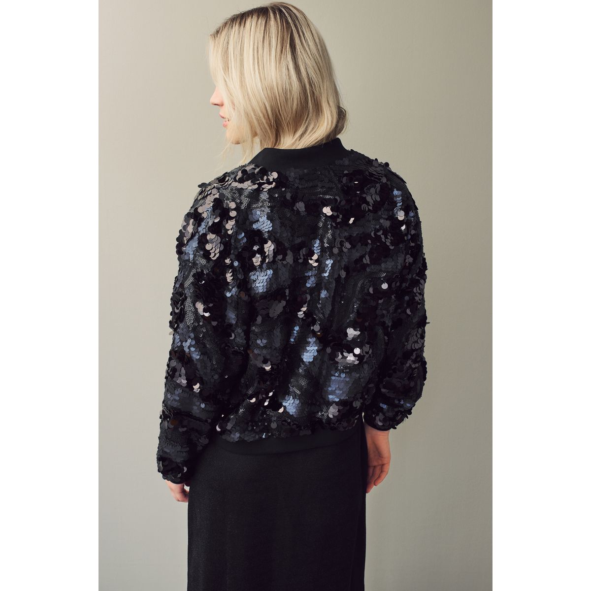 Blouson bombardier à sequins bleu foncé, NEXT