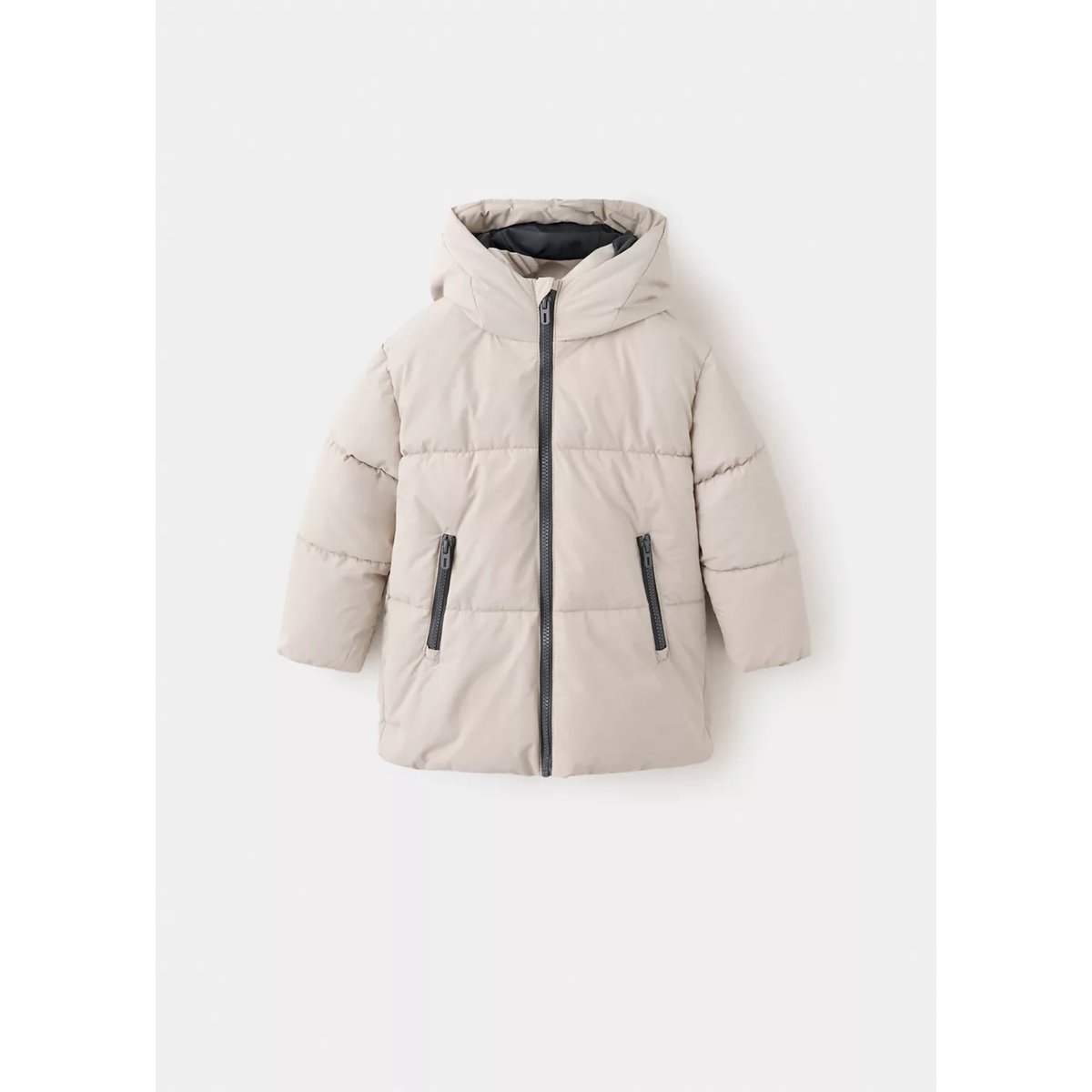 Anorak matelassé détails contrastants gris glacé, MANGO BABY