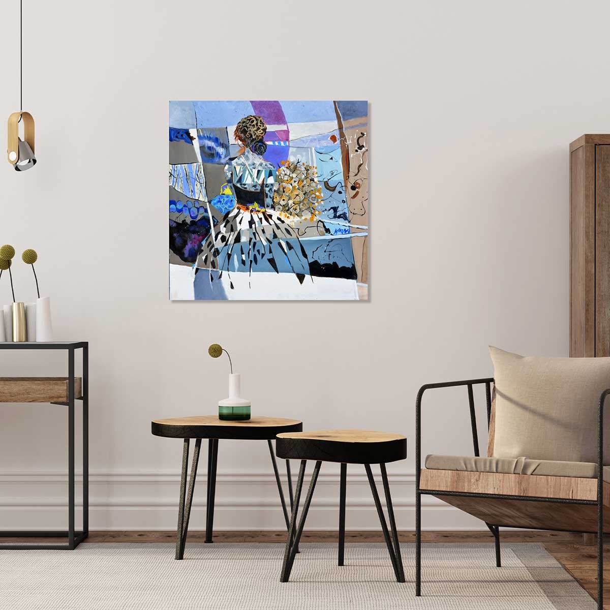 Tableau collage arlesienne tableau alu dibond, HEXOA