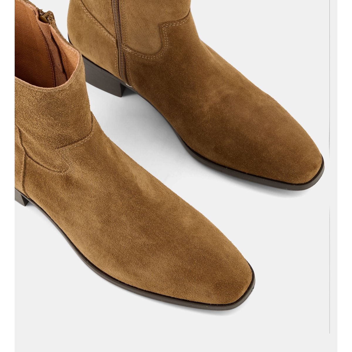 Bottines camarguaises carole cuir velours camel, GALERIES LAFAYETTE