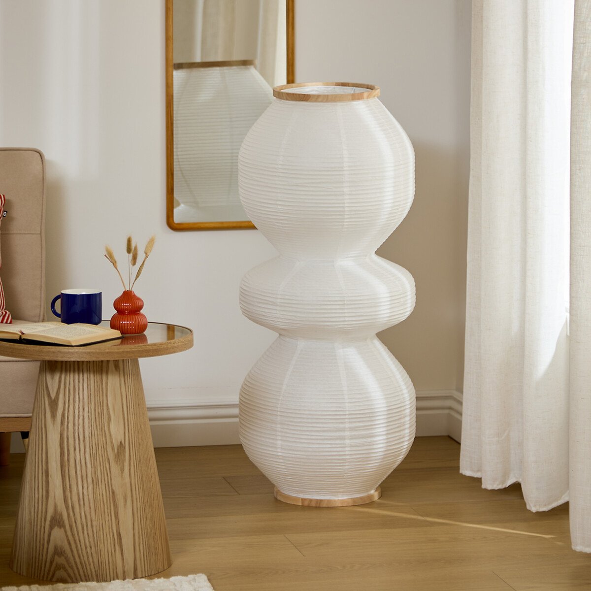 Lampadaire cylindrique en acier NIKA blanc, ATMOSPHERA
