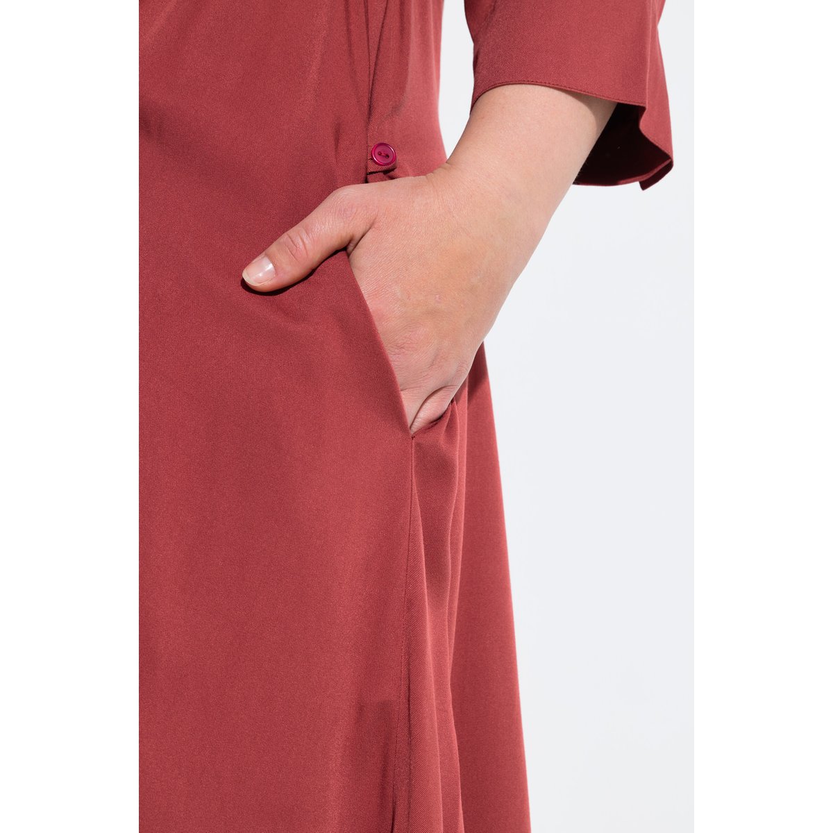 Robe midi en Lyocell, coupe évasée bois de rose, ULLA POPKEN