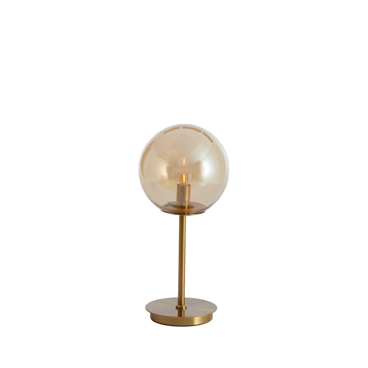 Lampe À Poser Verre MEDINA or ambré, LIGHT & LIVING