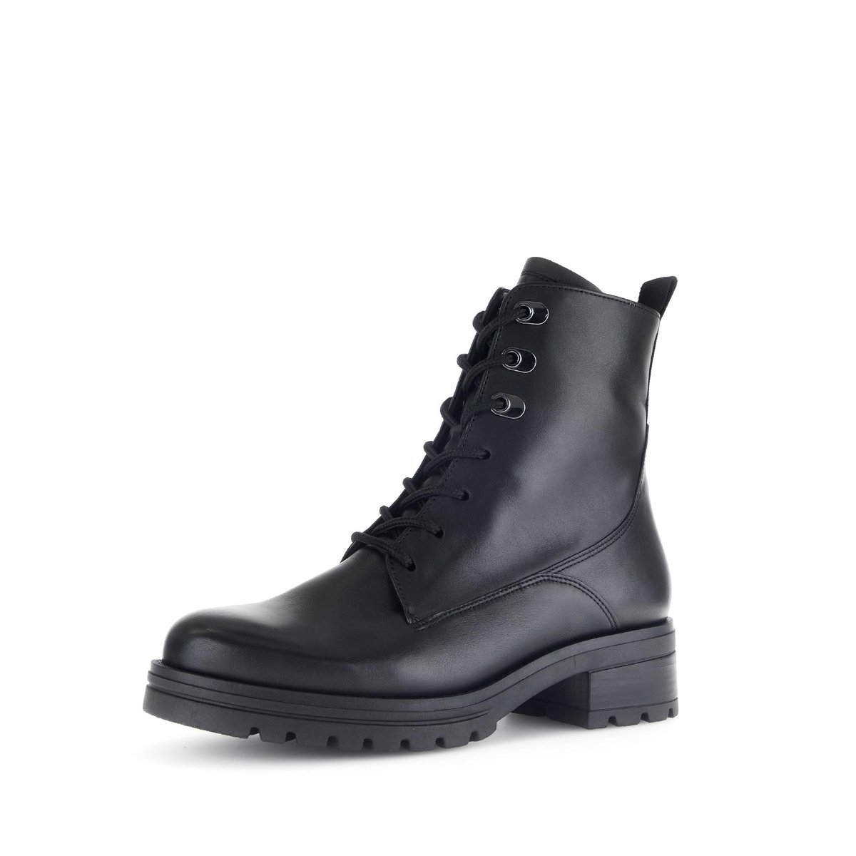 Bottines en cuir lisse à talon décroché noir lisse, GABOR