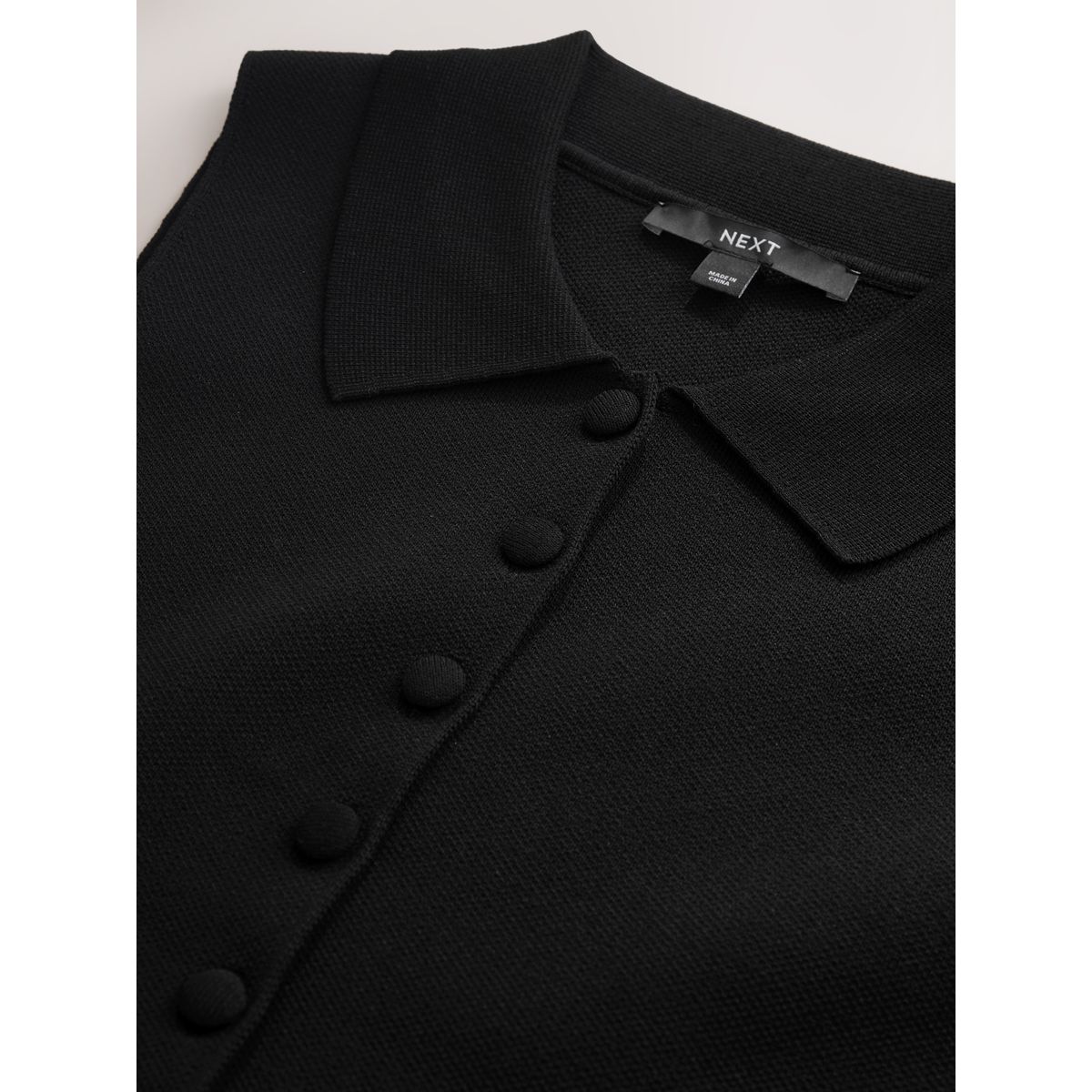 Gilet de costume boutonné en maille noir, NEXT