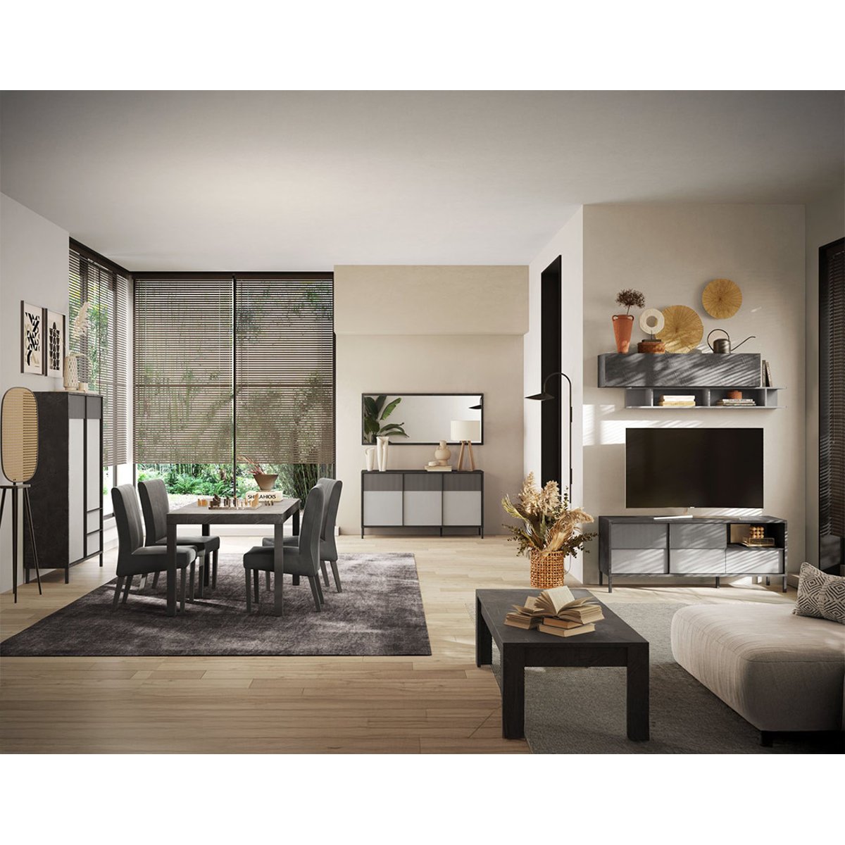 Meuble TV - JULES gris, BEST MOBILIER