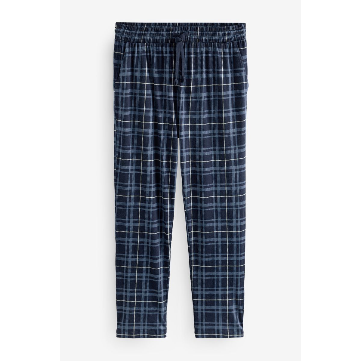 Bas de pyjama en jersey, lot 2 noir/bleu marine à carreaux, NEXT