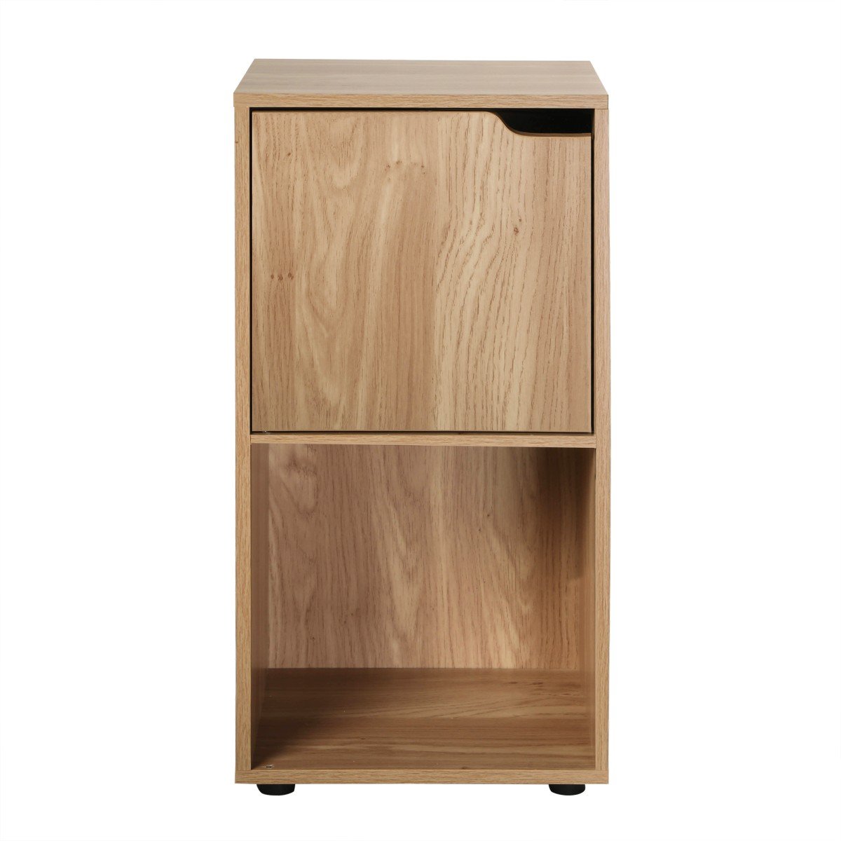 Table de chevet 2 cases décor bois 1 porte - Modu bois, CALICOSY