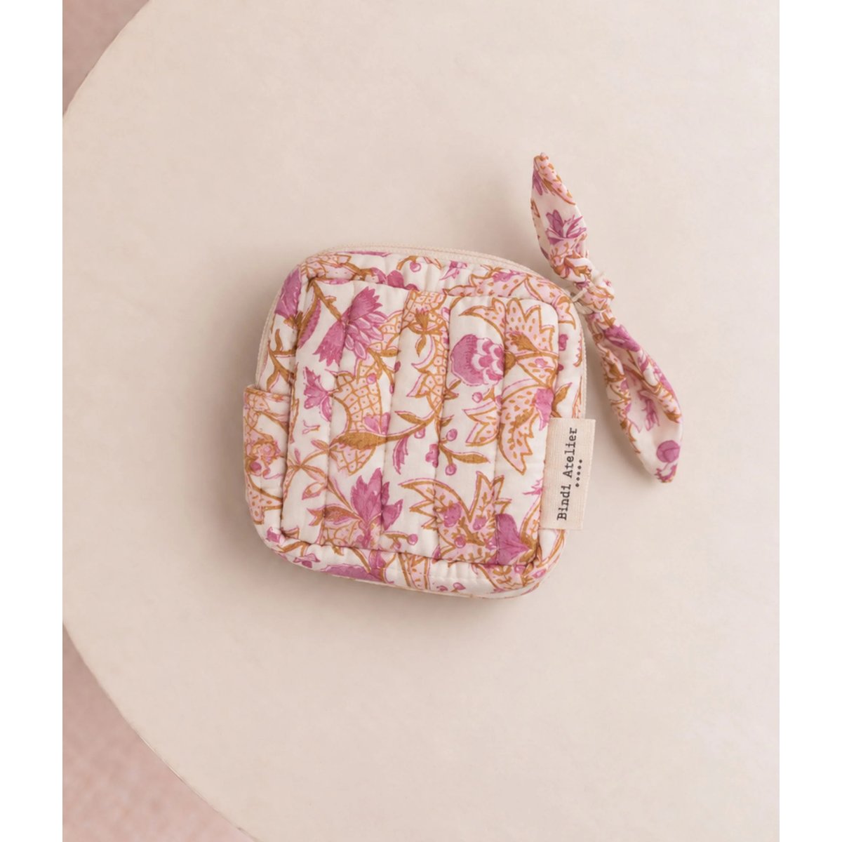 Pochette à bijoux Toile de Jouy depuis 1760 - Forest rose blush, BINDI ATELIER